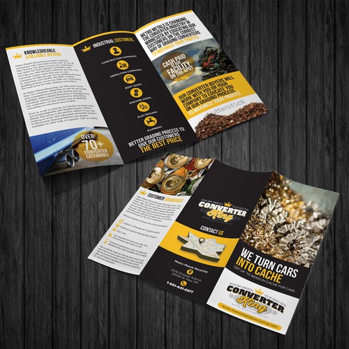Create a professional brochure for new division within metal recycling (catalytic converters)