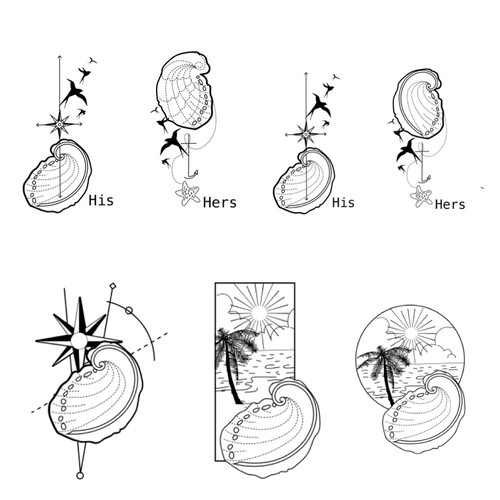 ABLONE SHELL -Simple tattoo design