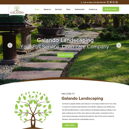 Website for Lawn and Gardening landscaping