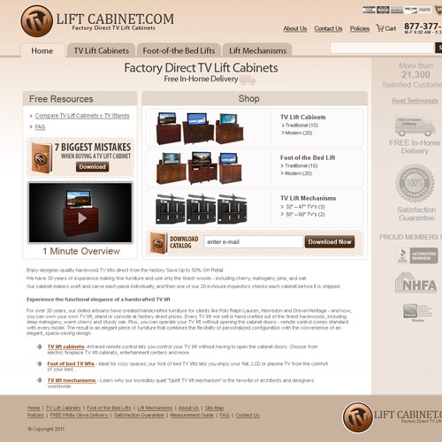Website for TV Lift Cabinets