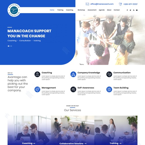 Landing page Design for Manacoach.com