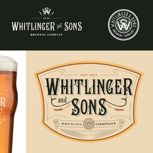 Startup Craft Brewery Logo - Whitlinger & Sons