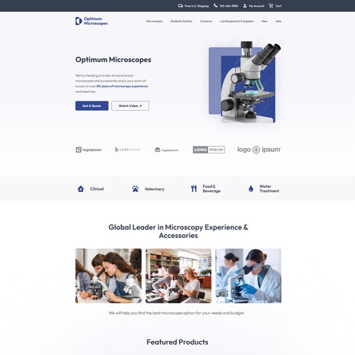 Microscope Website Landing Page