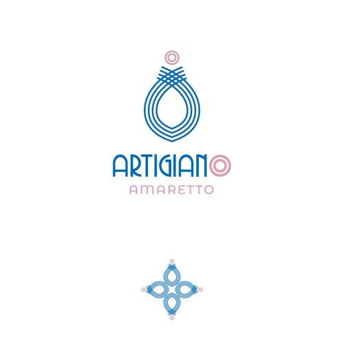 Logo for an Italian Amaretto liquor 