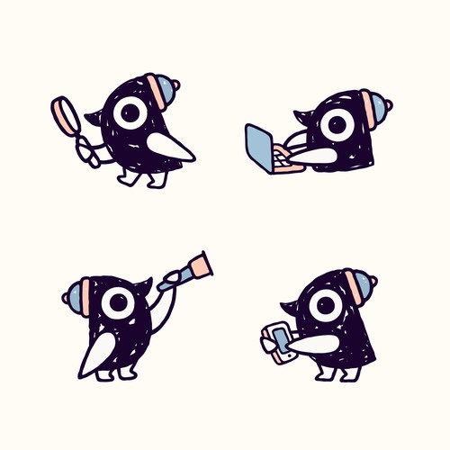 Cute hand-drawn penguin