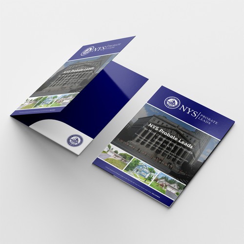 NYS Probate Leads logo and real life folder mockup