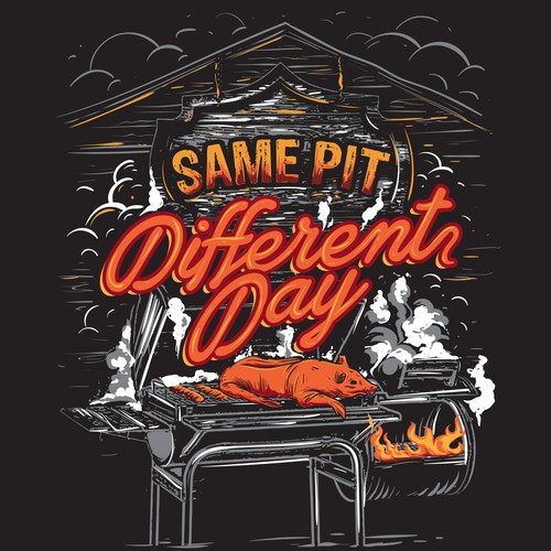 BBQ illustration base t-shirt