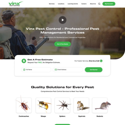 Vinx Pest Control Homepage
