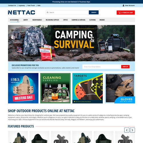 Complete site design for eCommerce platform