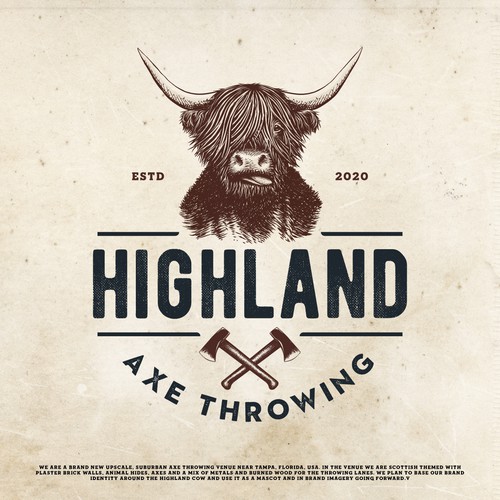 Highland Axe Throwing Logo Design