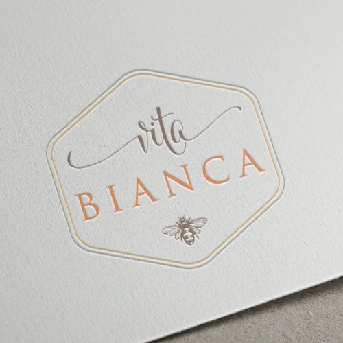 Create a beautiful bee logo for Vita Bianca