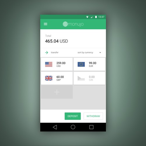 Currency app design