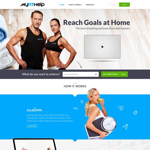 Create design for Fitness themed website.