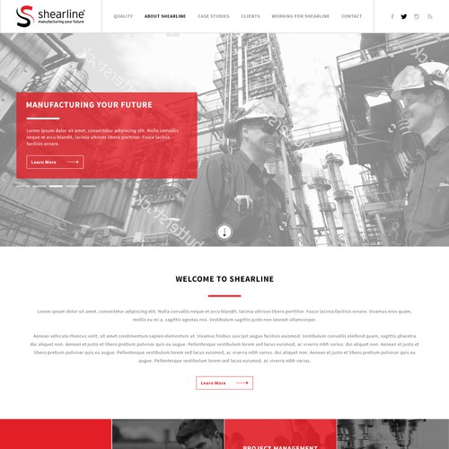 Shearline Engineering homepage design.