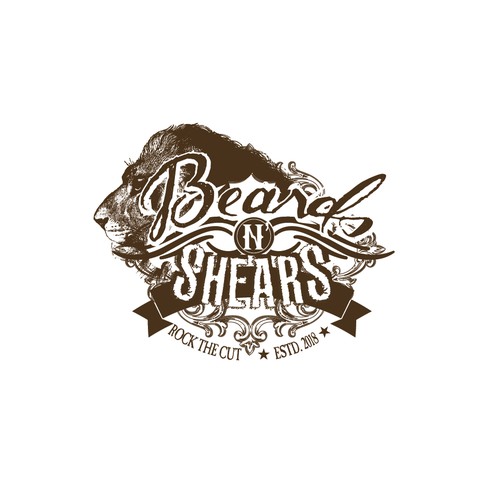 Vintage rocker themed barbershop logo