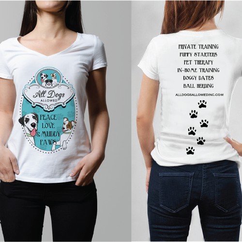 Cute Dog Training Company TShirt Design