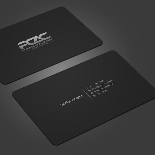 Modern Black Business Cards For PCAutoCare