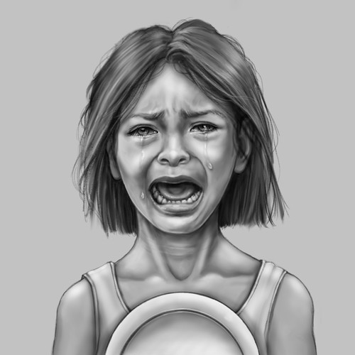 Hungry Child Illustration