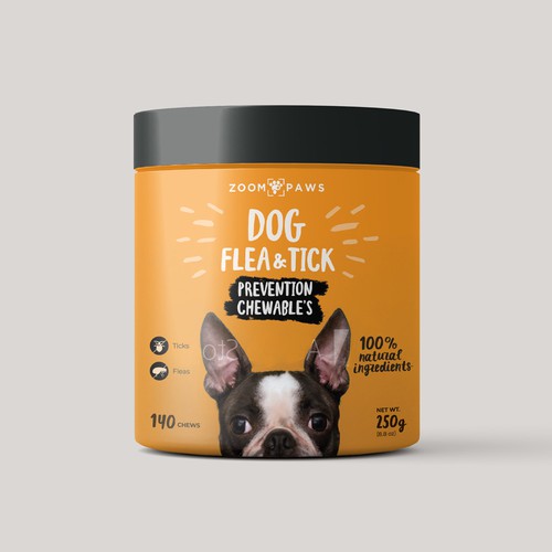 packaging label for pet supplement