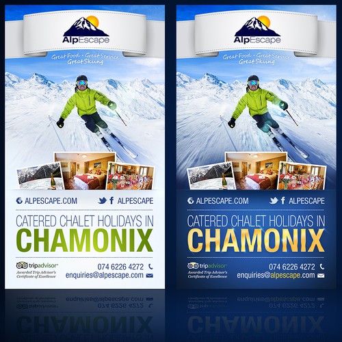 Create a great, single page ad for Ski Chalet Holidays