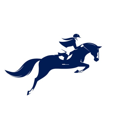 Clean and simple logo for competitive horse jumper
