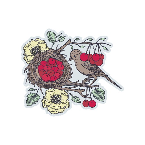 Cherry-Themed Sticker Design