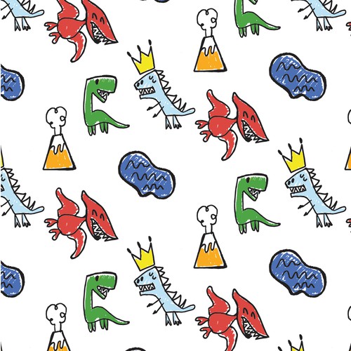 Children Dinosaurs Illustration Pattern