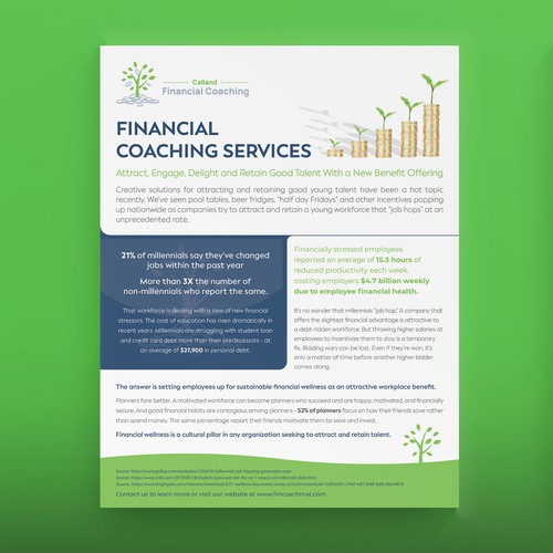 Calland Financial Coaching One Pager Design