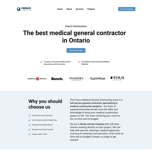 General Constractor Landingpage