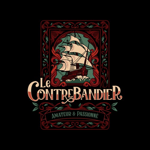 Vintage Ornamented logo - Le Contrebandier