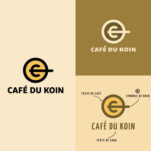Café de koin logo concept 