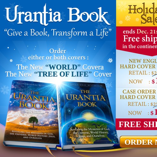 Create a holiday banner ad for The Urantia Book