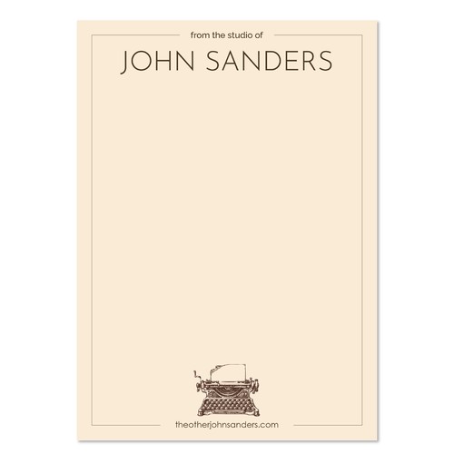 Notecard design for an author