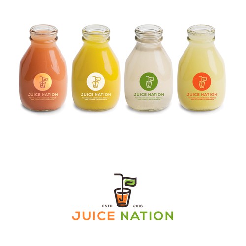 Logo proposal for a Juice Nation - a nation of health enthusiasts.