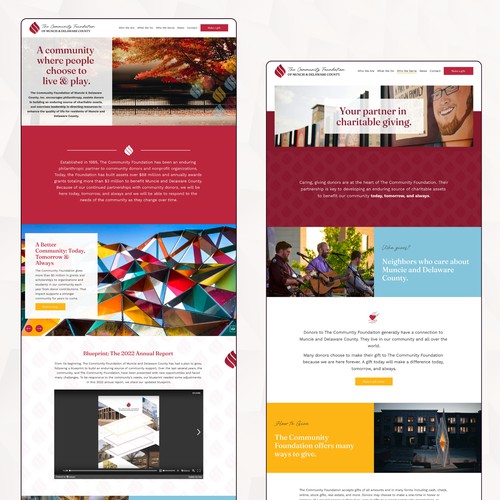 The Community Foundation of Muncie & Delaware County | Squarespace 7.1 Custom Design