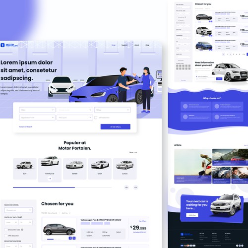 Car marketplace website design