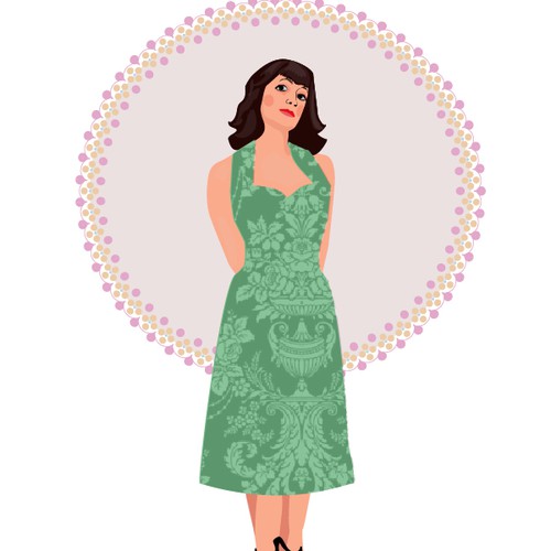 A female caracter for a healthy blogg - like a sexy but conservative lady from the 50's