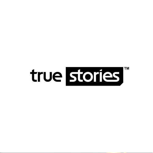 Youthful, easy to read in small size logo for True Stories