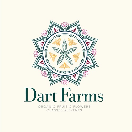 Logo for organic fruit and flower farm