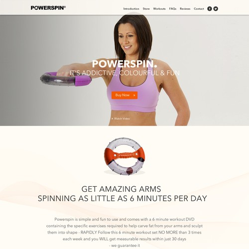 Create an energetic, fresh website template to help sell a unique new unisex fitness product