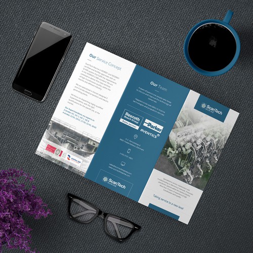 Clean Trifold Brochure Concept for ScanTech Marine