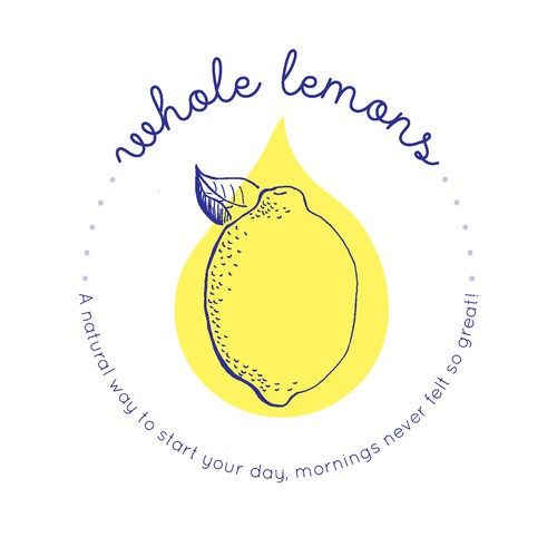 Fresh, natural logo for a lemon water health supplement