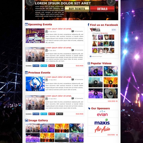 Create the website design for our We Love Asia Music Festival / Event agency!