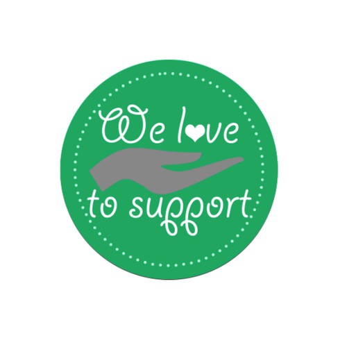 Erstellt ein cooles Logo für "We love to support"