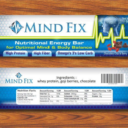Create the next product label for Need design for nutrition bar