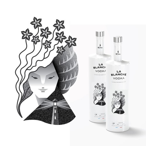 Illustration for a vodka label