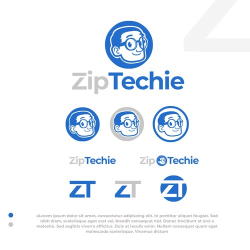 Zip Techie Mascot logo.