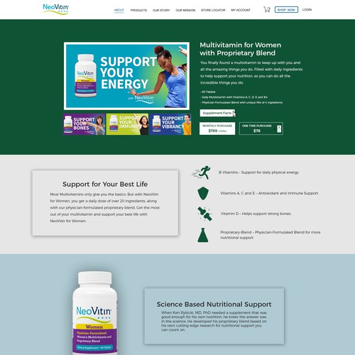Multivitamin Supplements Landing Page