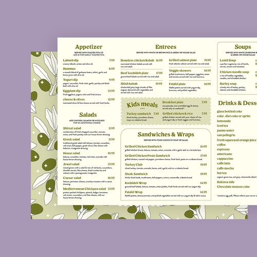 Mediterranean menu design