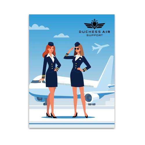 vector illustration of flight attendants